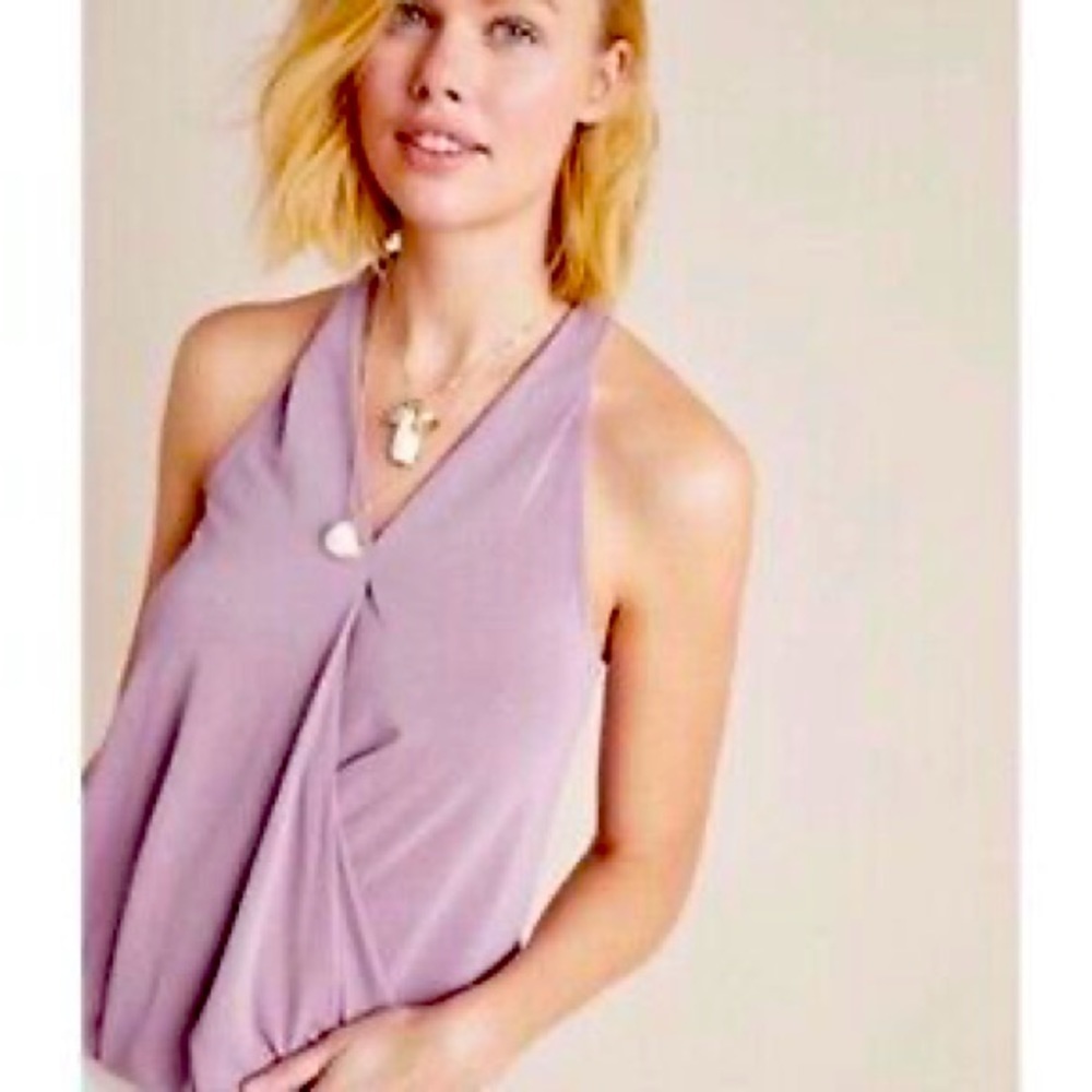 Anthropologie x Sunday in Brooklyn mauve balletcore wrap muscle shirt Womens xs